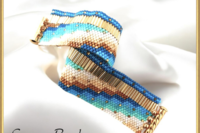 SUMMER BEACH - Even Peyote Bracelet with Bugles Pattern