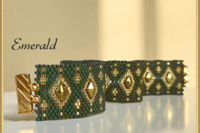 Odd-Peyote Bracelet Pattern/TUTORIAL with DiamonDuo's: "EMERALD"