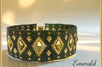 Odd-Peyote Bracelet Pattern/TUTORIAL with DiamonDuo's: "EMERALD"
