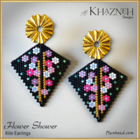 Peyote Kite Earrings Pattern FLOWER SHOWER
