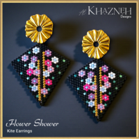 Peyote Kite Earrings Pattern FLOWER SHOWER