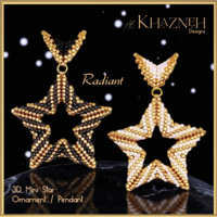 RADIANT - 3D Mini Star Ornament / Pendant with Bail PATTERN