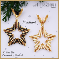 RADIANT - 3D Mini Star Ornament / Pendant with Bail PATTERN