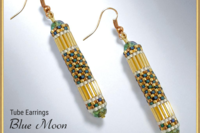 BLUE MOON - Even Peyote Tube Earrings