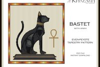 Even Peyote Tapestry Pattern "BASTET" with Ankh