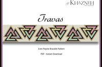 EVEN COUNT Peyote Bracelet Pattern "TRAVAS"