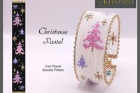 EVEN Peyote Bracelet Pattern "CHRISTMAS PASTEL"