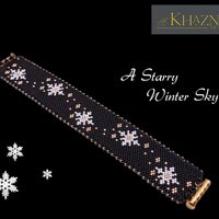 EVEN-Peyote Bracelet Pattern "A Starry Winter Sky"