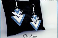 Odd-Peyote Bracelet and Brick Earrings set "CHARLOTTE"