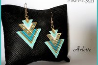 Odd Peyote Bracelet and Brick Earrings set "ARLETTE"