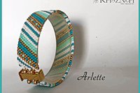 Odd Peyote Bracelet and Brick Earrings set "ARLETTE"