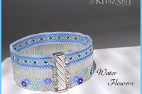 Odd Peyote Bracelet Pattern with bugles "WATER FLOWERS"