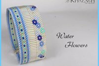 Odd Peyote Bracelet Pattern with bugles "WATER FLOWERS"
