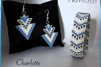 Odd-Peyote Bracelet and Brick Earrings set "CHARLOTTE"