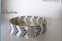 Odd-Peyote Bracelet and Brick Earrings set "CHARLOTTE"