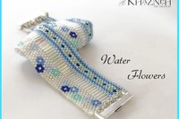 Odd Peyote Bracelet Pattern with bugles "WATER FLOWERS"