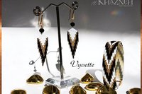 Odd Peyote Bracelet and Earrings set "VYVETTE"