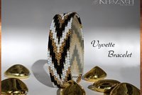 Odd Peyote Bracelet and Earrings set "VYVETTE"