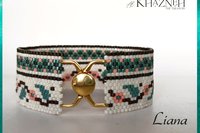 Even-Peyote Bracelet pattern with odd-peyote earrings set "LIANA"