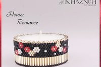 TEALIGHT COVER  - Even Peyote - "Flower Romance"