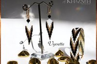 Odd Peyote Bracelet and Earrings set "VYVETTE"