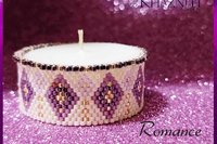 Tealight Cover - Even Peyote Stitch- "ROMANCE"
