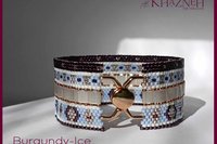 EVEN Peyote Bracelet Pattern with Tila's: "BURGUNDY-ICE"