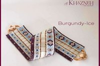 EVEN Peyote Bracelet Pattern with Tila's: "BURGUNDY-ICE"