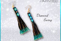 Brick Stitch & Fringe Earring Pattern "DIAMOND SWING"