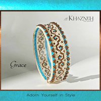 Odd Peyote bracelet pattern with Embellishment "GRACE"