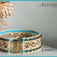 Odd Peyote bracelet pattern with Embellishment "GRACE"