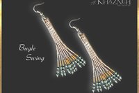 Brick Stitch & Fringe Earring Pattern "BUGLE SWING"