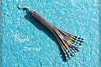 Brick Stitch & Fringe Earring Pattern "BUGLE SWING"