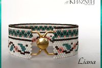 Even-Peyote Bracelet pattern with odd-peyote earrings set "LIANA"