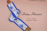 EVEN Peyote Bracelet Pattern "FAIRY FLOWERS"
