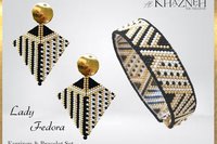 LADY FEDORA - Even Peyote Bracelet & Earrings Set