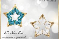 3D Mini Star Ornament / Pendant with bail PATTERN