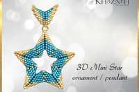 3D Mini Star Ornament / Pendant with bail PATTERN
