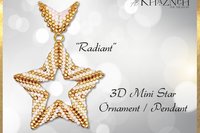 RADIANT - 3D Mini Star Ornament / Pendant with Bail PATTERN