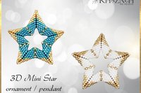 3D Mini Star Ornament / Pendant with bail PATTERN