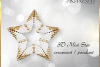 3D Mini Star Ornament / Pendant with bail PATTERN