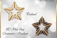RADIANT - 3D Mini Star Ornament / Pendant with Bail PATTERN