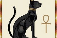 Even Peyote Tapestry Pattern "BASTET" with Ankh