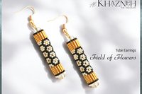 FIELD of FLOWERS - Even Peyote Tube Earrings Pattern