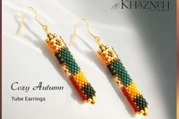 COZY AUTUMN - Odd Peyote Tube Earrings