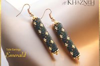 EMERALD - Even Peyote Tube Earrings Pattern