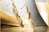 GOLDEN WAVES - Even Peyote Tube Earrings Pattern