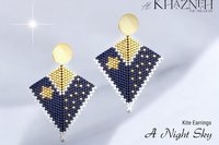A NIGHT SKY - Earrings and Pendant with Bail Pattern