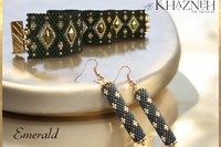 EMERALD - Even Peyote Tube Earrings Pattern