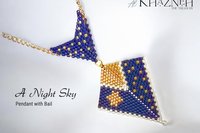 A NIGHT SKY - Earrings and Pendant with Bail Pattern